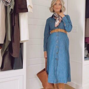 Loft Chambray Midi Dress